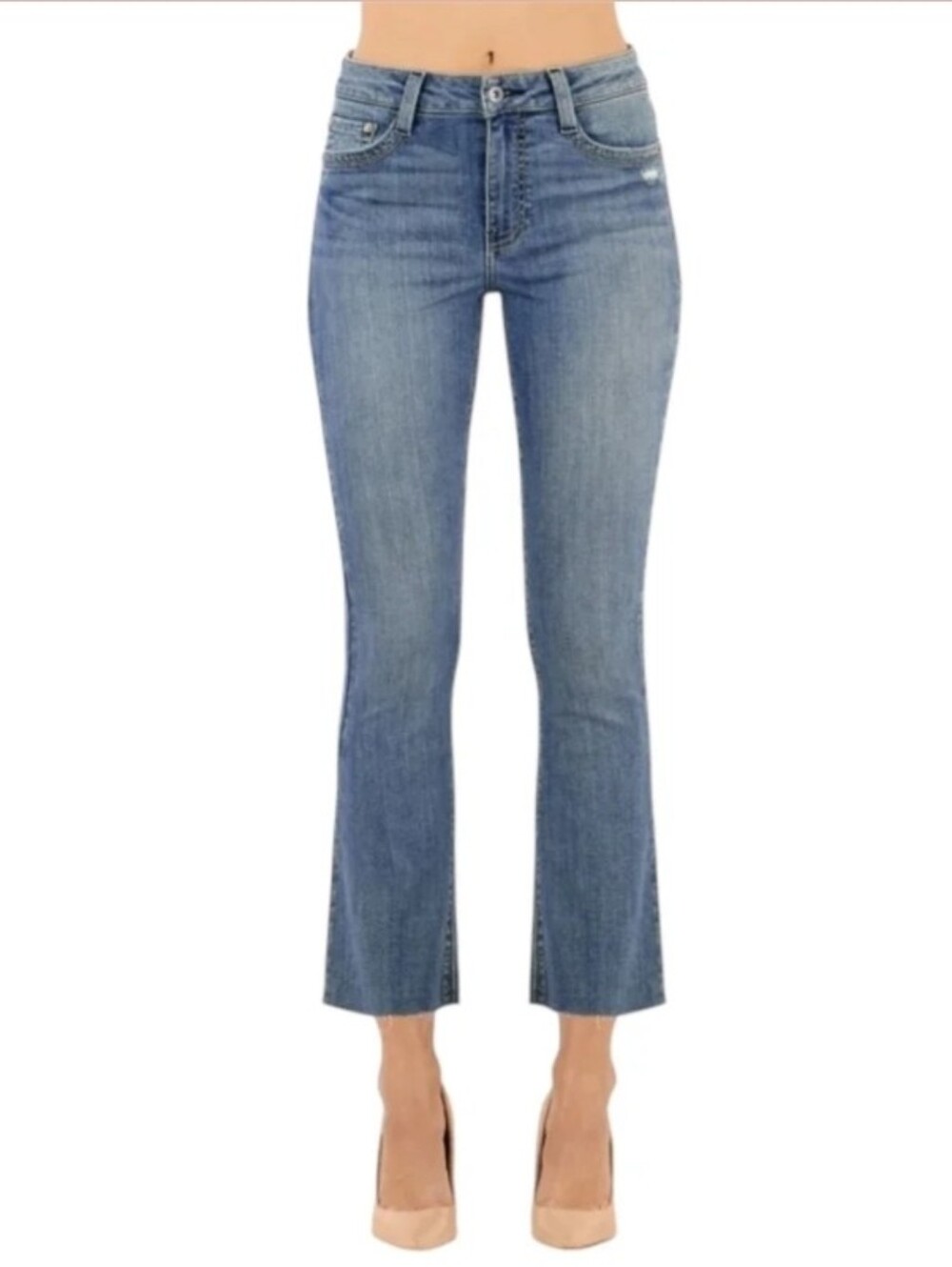 Morrison Kick Crop Jean Mid-rise Stretch Denim Fray Hem Womens Starlet Size 26